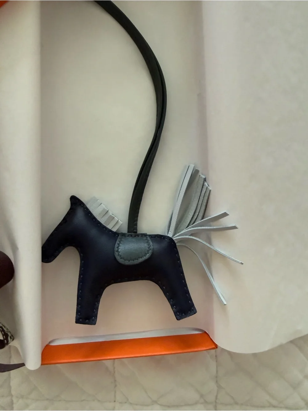 Authentic Hermes Rodeo PM Bag Charm Bleu Nuit Brume Vert Mangrove Green